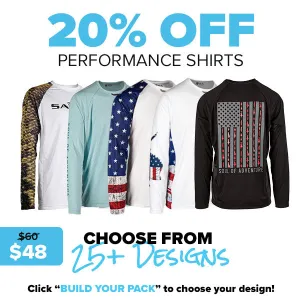 20% OFF PERFORMANCE SHIRTS