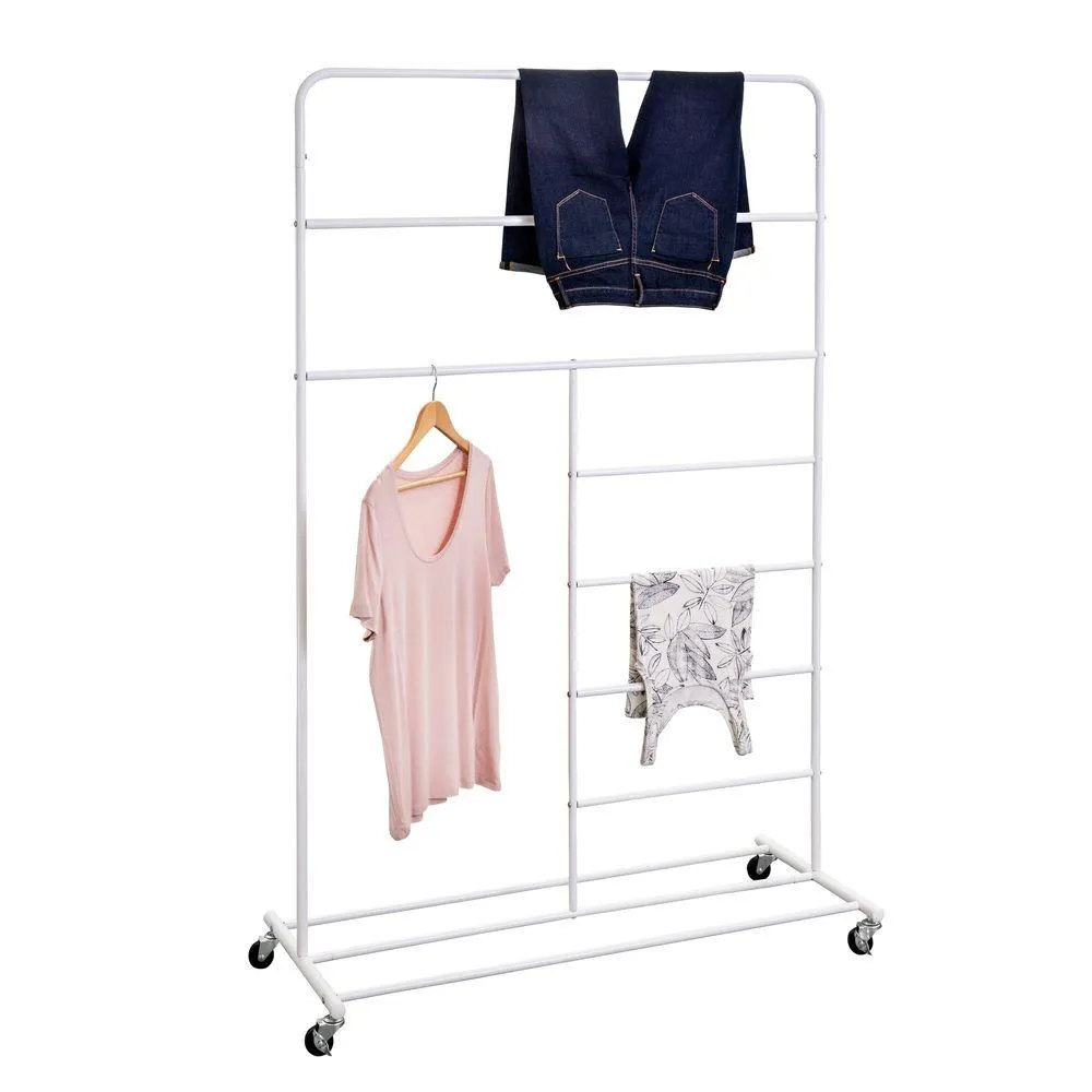 7 Rail Clothes Rack White