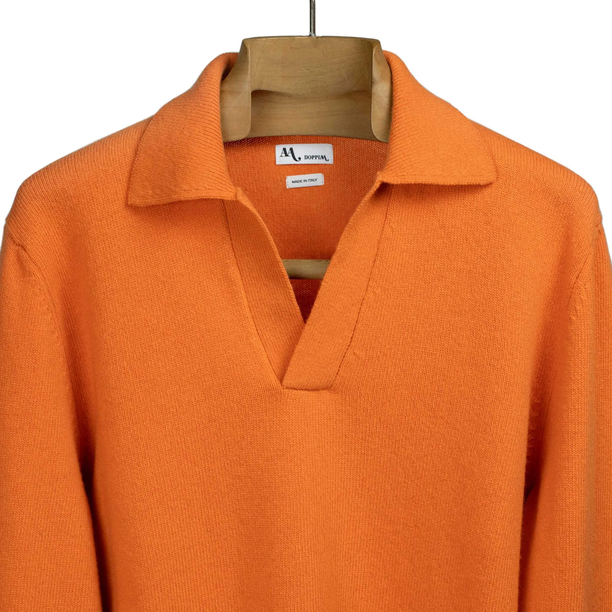 Aagro skipper polo in orange wool