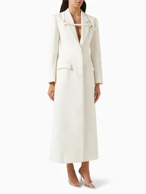 A&A Belted Collar Maxi Tunic Trench Coat