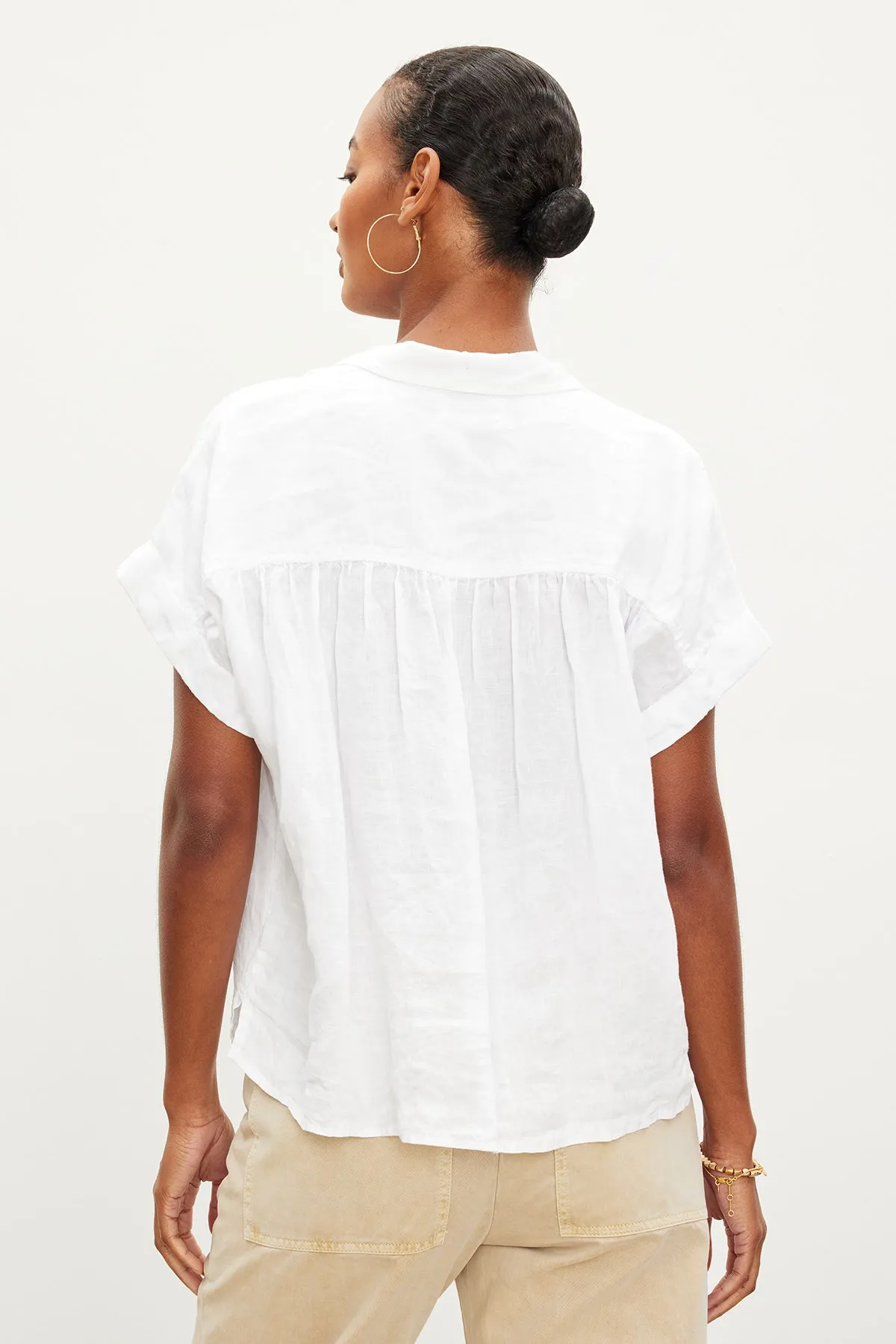 ARIA LINEN BUTTON FRONT TOP