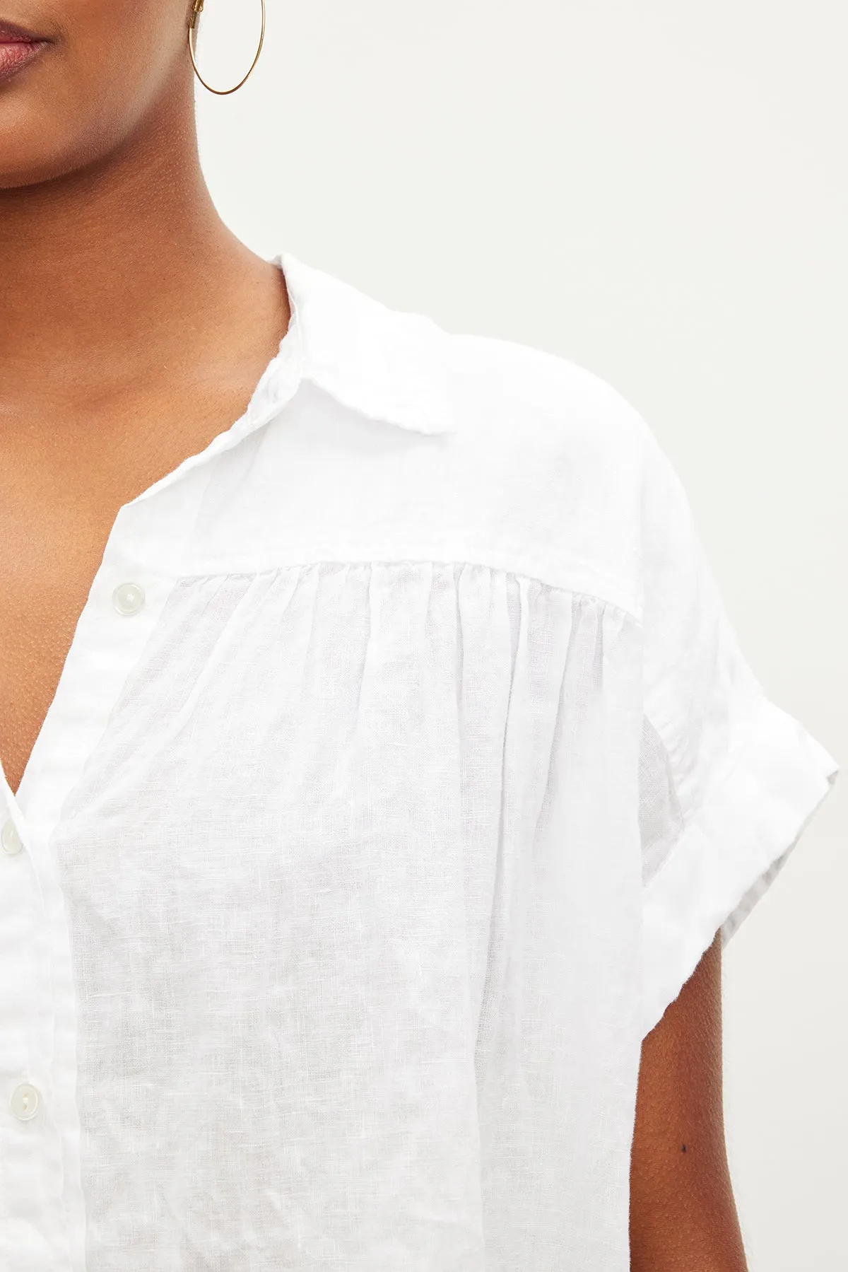 ARIA LINEN BUTTON FRONT TOP