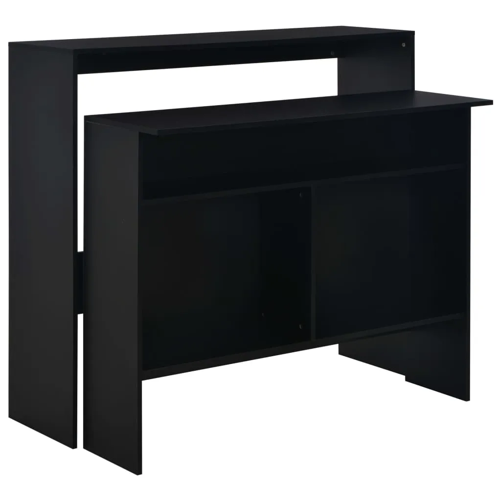 Bar Table with 2 Table Tops Black 130x40x120 cm