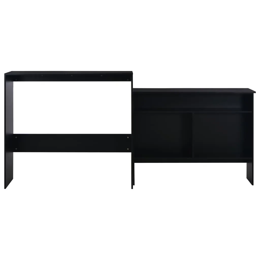 Bar Table with 2 Table Tops Black 130x40x120 cm