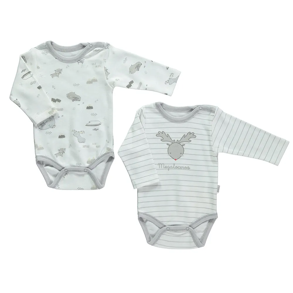 Bebetto Long Sleeve Bodysuits Reindeer 2-Pack (0-12mths)