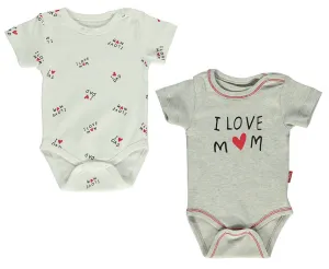 Bebetto Short Sleeve Bodysuits I Love Mom 2-Pack (0-24mths)