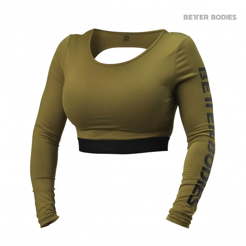 Better Bodies Chelsea Cropped L-S - Military Green