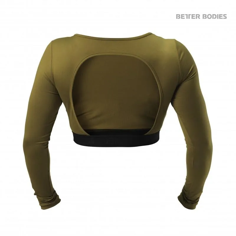 Better Bodies Chelsea Cropped L-S - Military Green