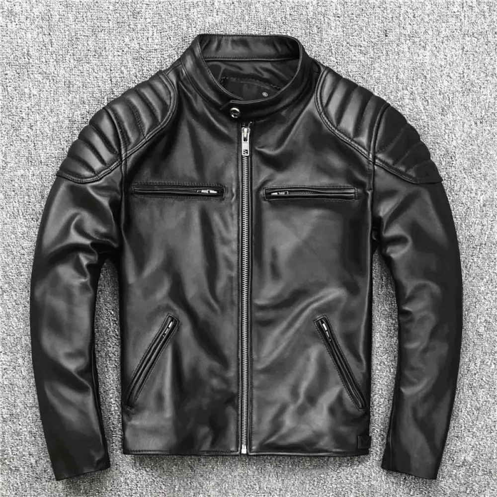 Bouncer Real Sheepskin Leather Biker Jacket