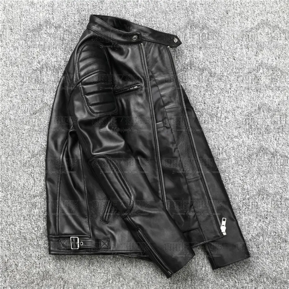 Bouncer Real Sheepskin Leather Biker Jacket