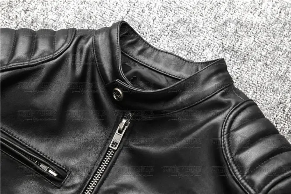 Bouncer Real Sheepskin Leather Biker Jacket