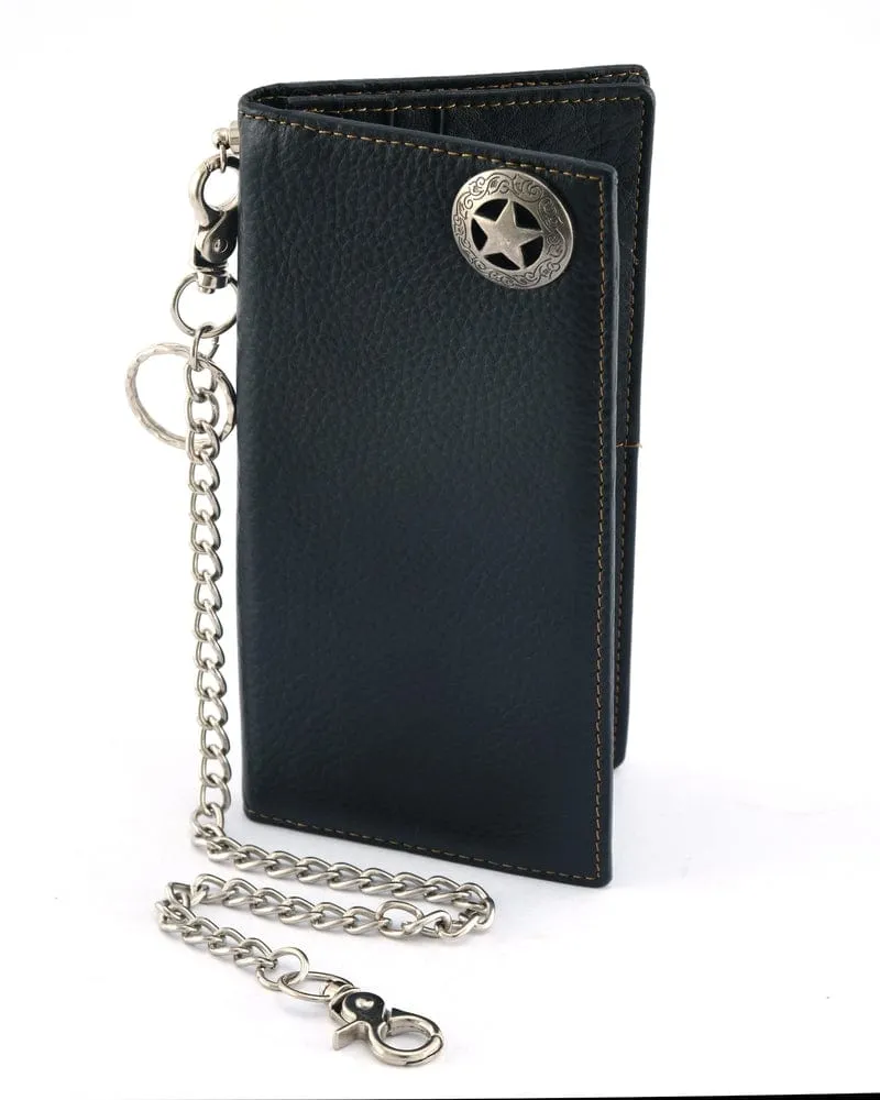 BWC236 Black Texas Star Concho Leather Wallet