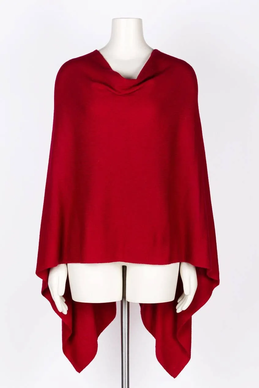 Cashmere Poncho Cherry