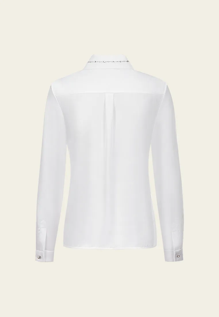 Crystal Embellished Satin Shirt