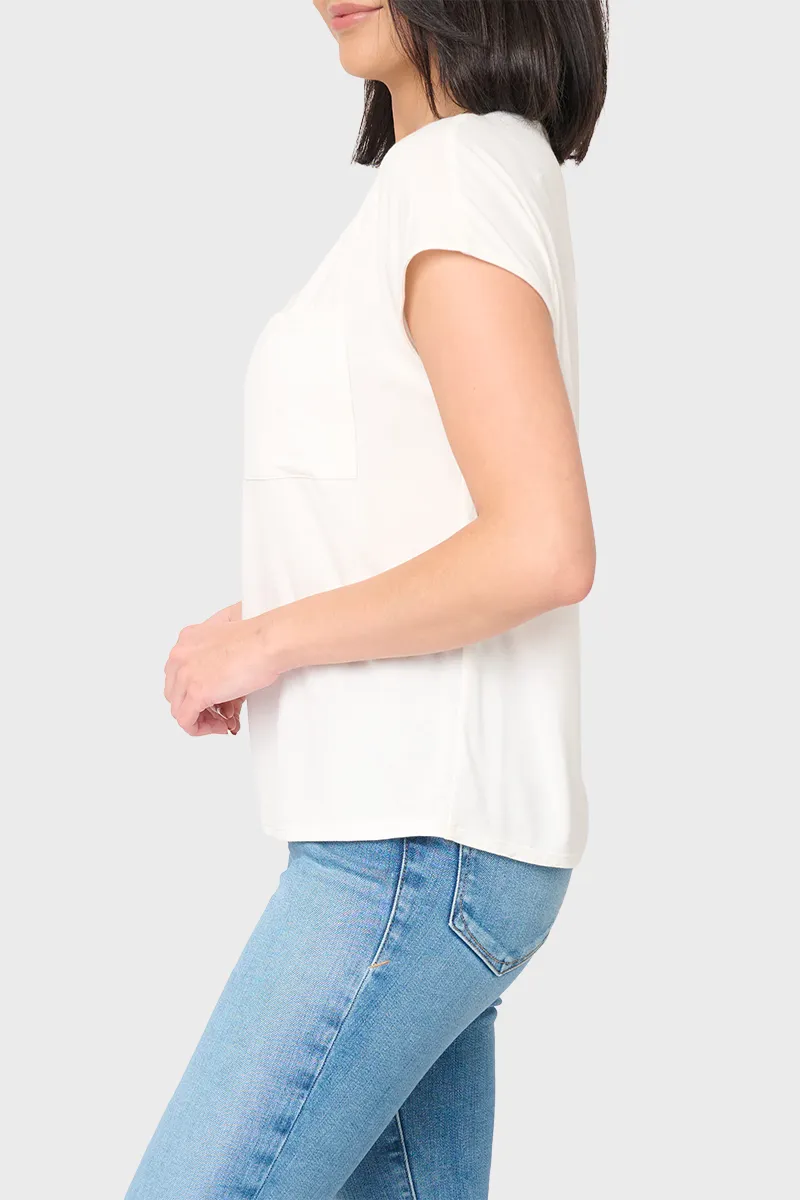 Cupro Cap Sleeve Pocket Tee