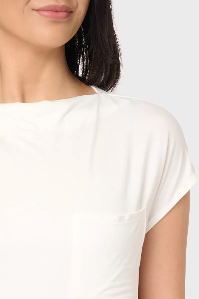 Cupro Cap Sleeve Pocket Tee