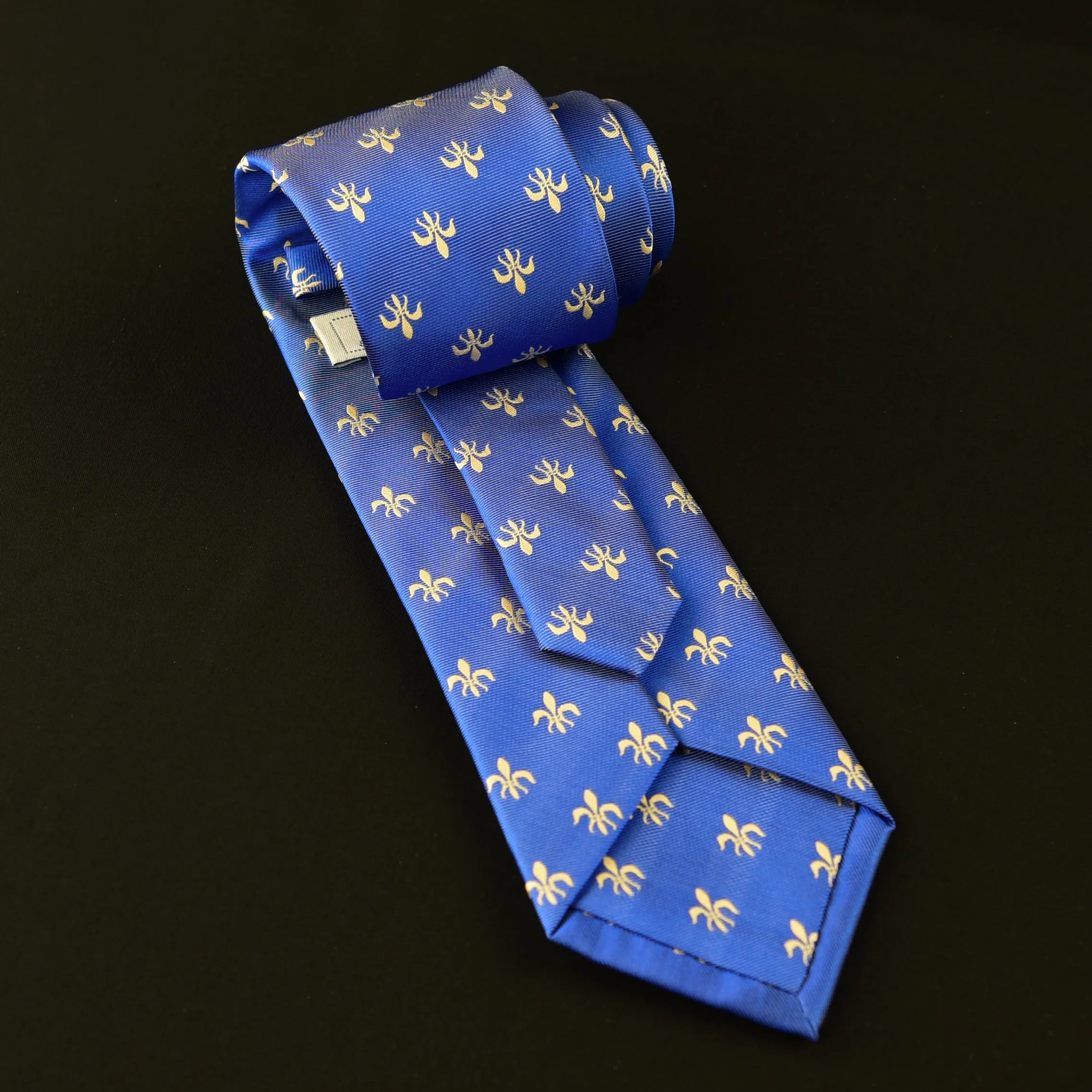 Elegant Purple Blue Check WIth Blue Fleur-De-Lis Dress Shirt French Cuffs Design