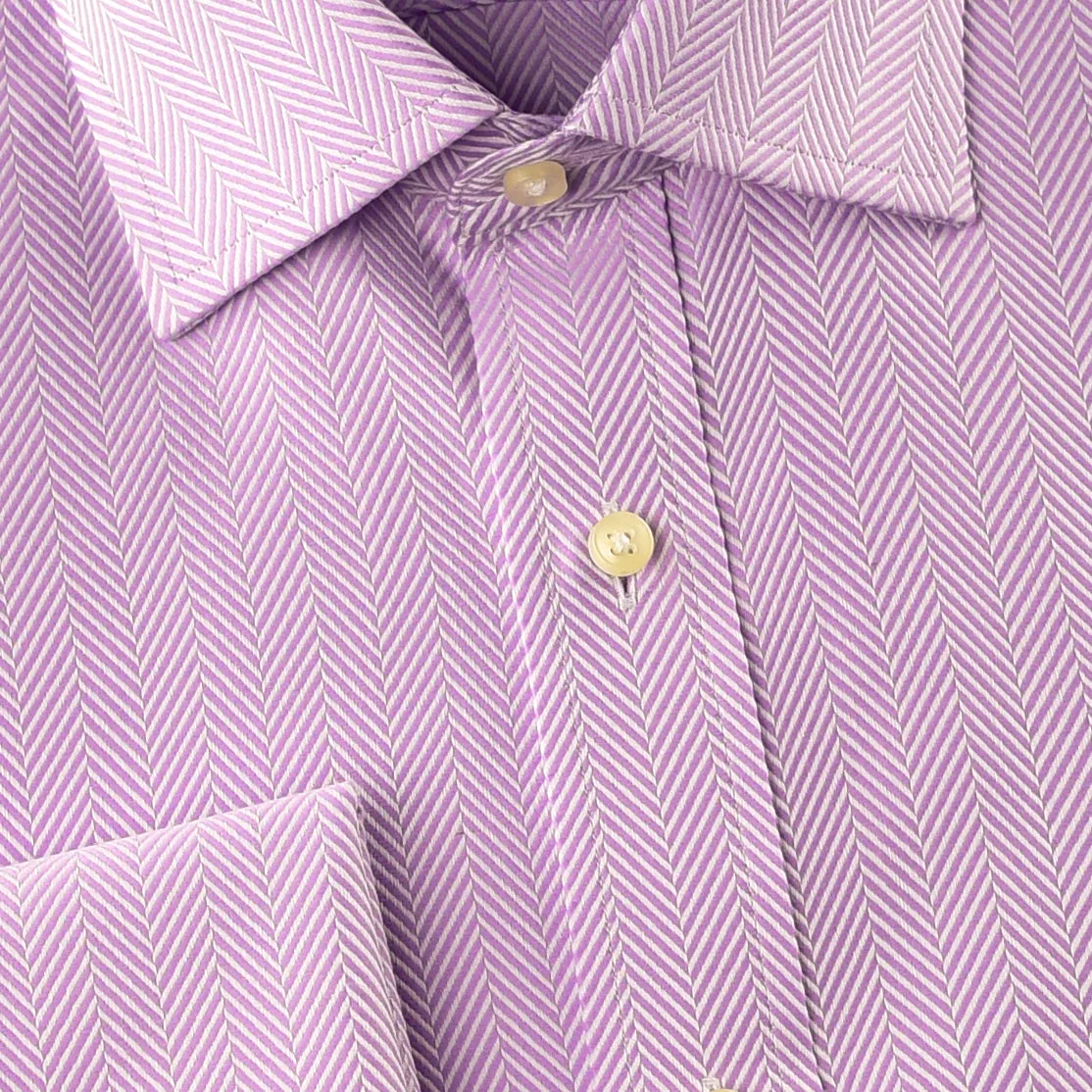 Elegant Purple Blue Check WIth Blue Fleur-De-Lis Dress Shirt French Cuffs Design