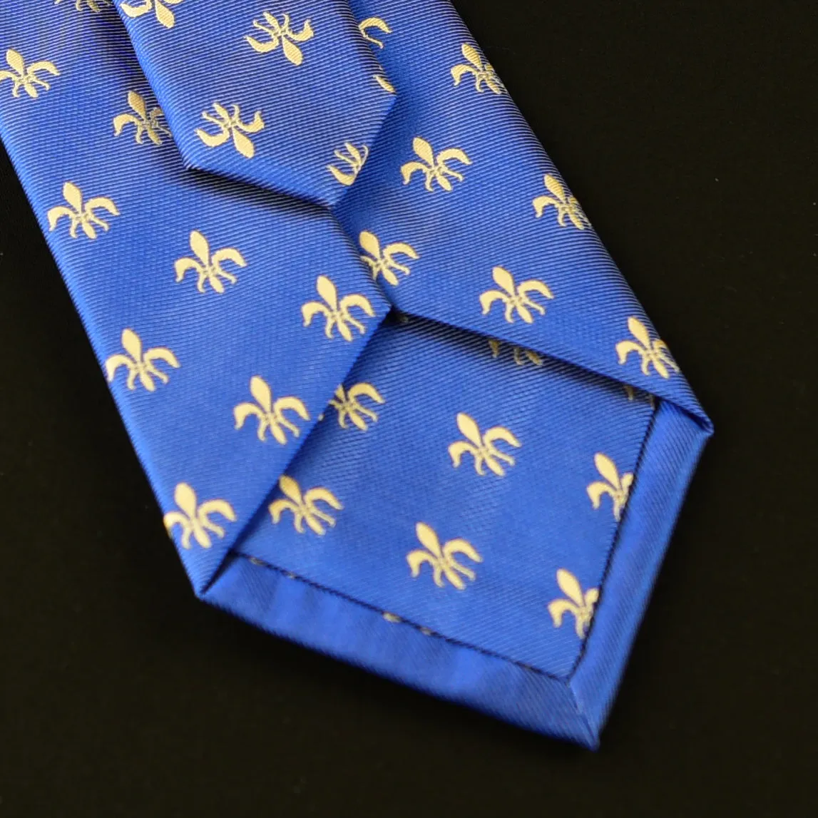 Elegant Purple Blue Check WIth Blue Fleur-De-Lis Dress Shirt French Cuffs Design