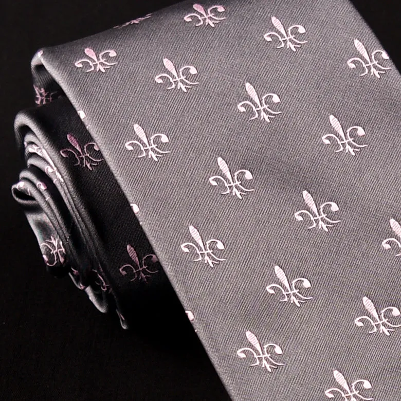 Elegant Purple Blue Check WIth Blue Fleur-De-Lis Dress Shirt French Cuffs Design