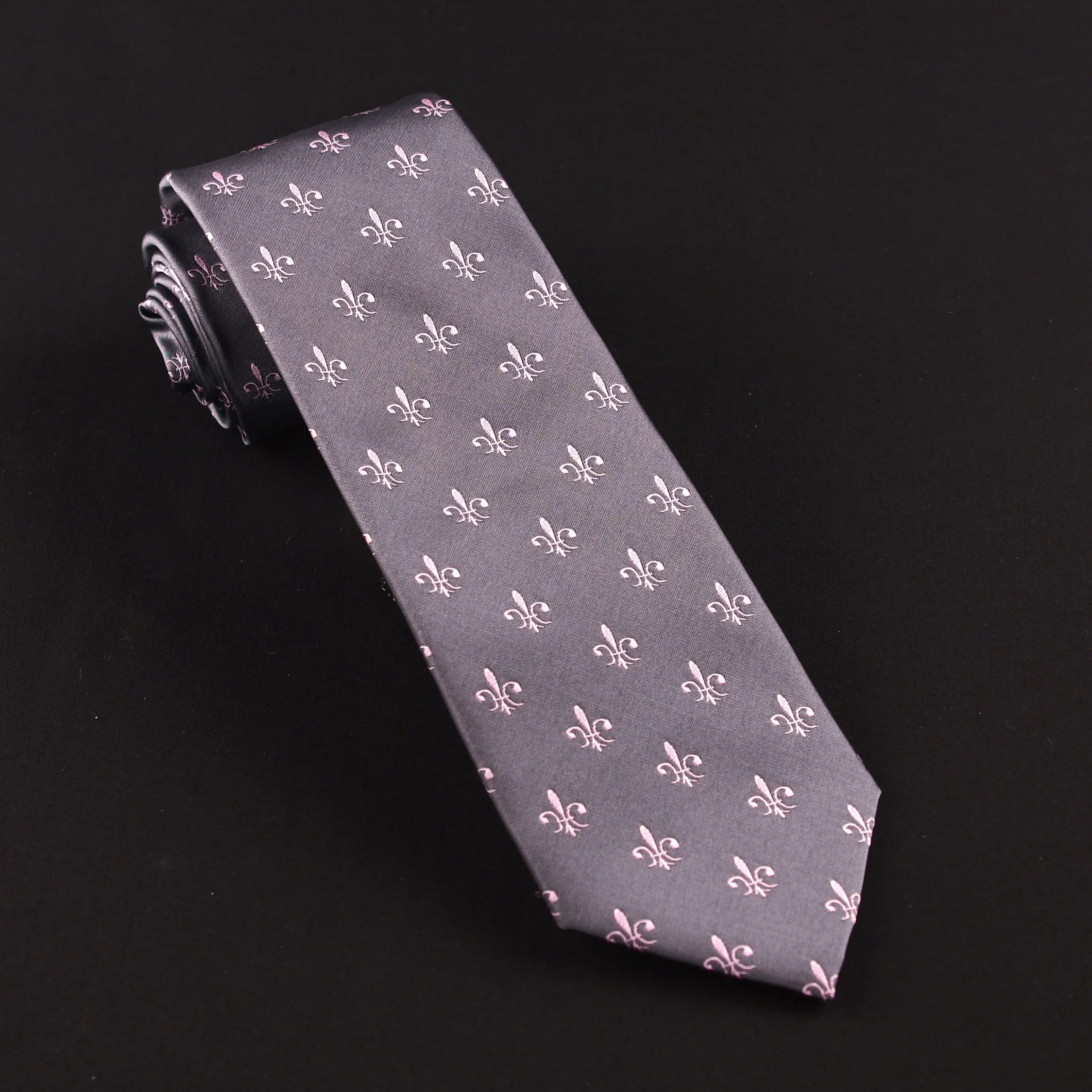 Elegant Purple Blue Check WIth Blue Fleur-De-Lis Dress Shirt French Cuffs Design