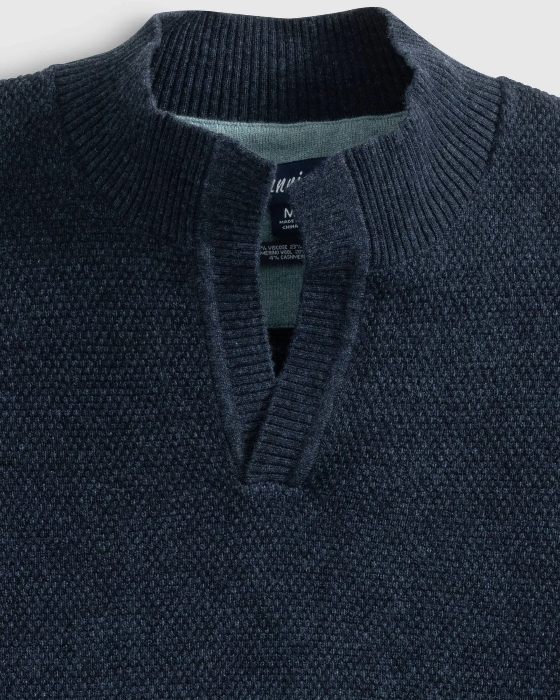 Esteban Johnny Collar Sweater in Navy by Johnnie-O