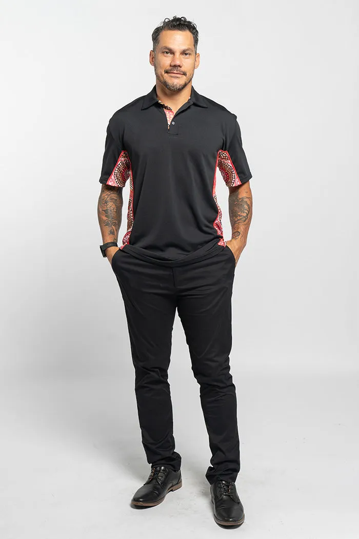 Eternal Flame NAIDOC 2024 Black Bamboo (Simpson) Unisex Polo Shirt