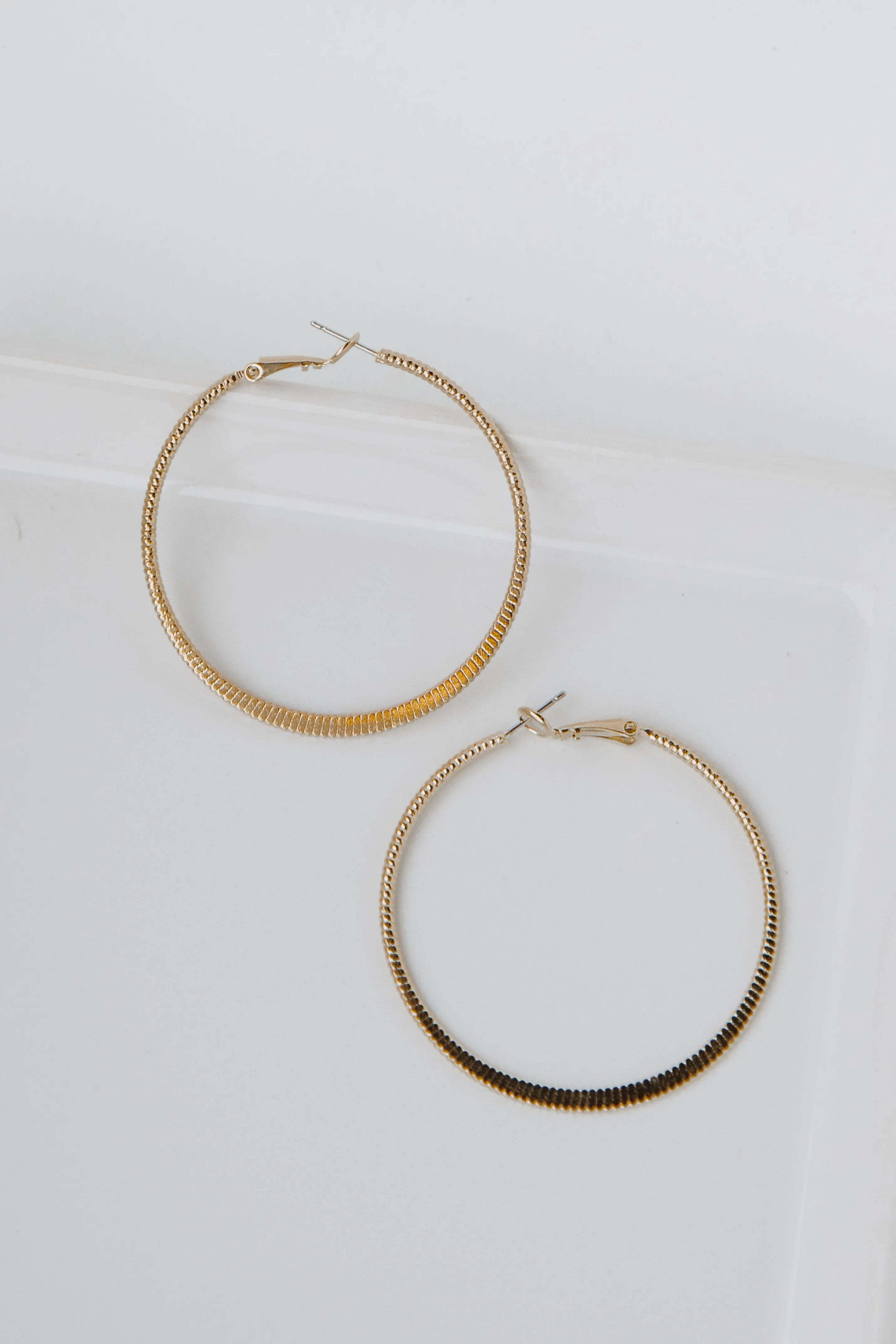 Gia Gold Textured Small Hoop Earrings