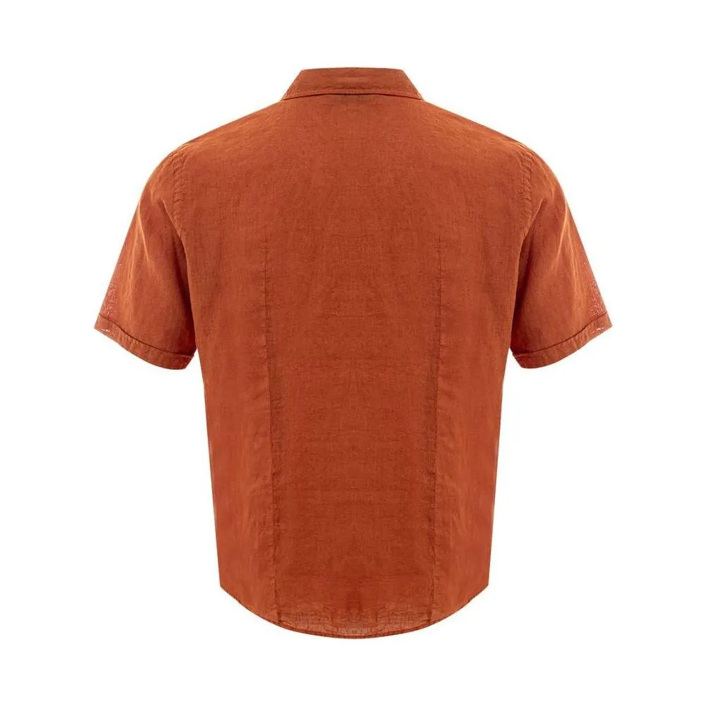 Gran Sasso Elegant Linen Brown Shirt for Men