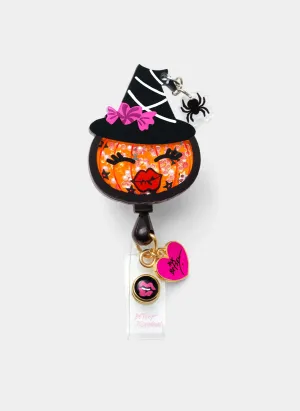 Koi Retractable Badge Reel - Witch Pumpkin