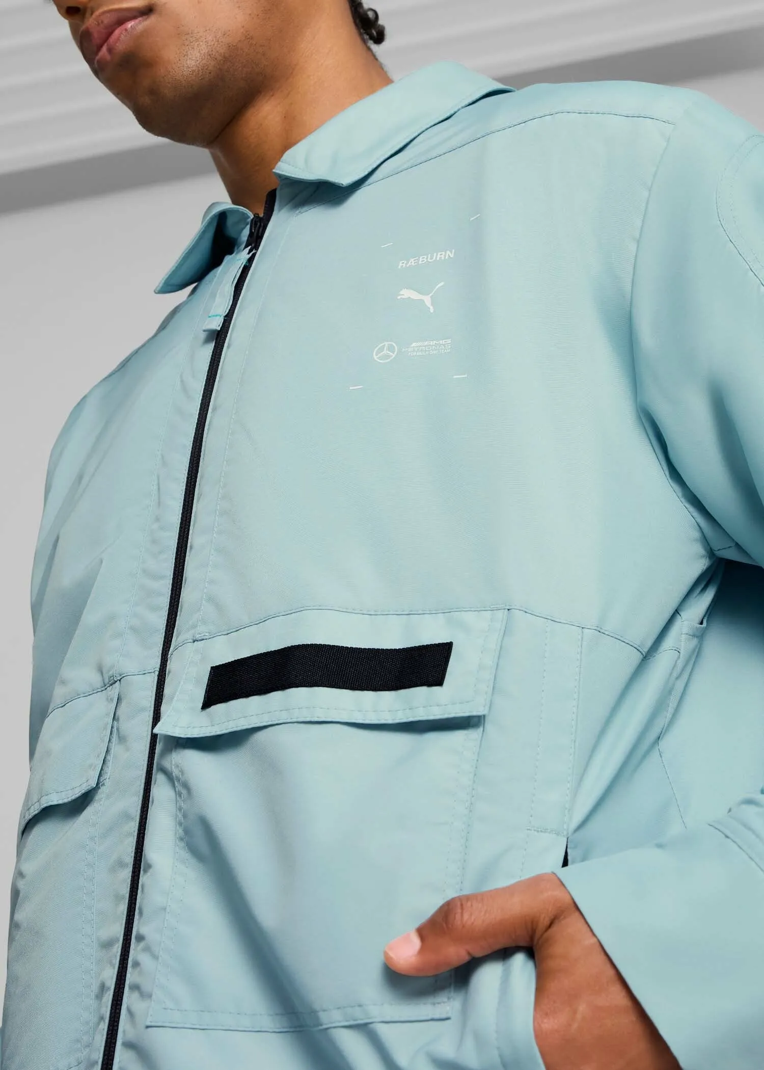 Mercedes-AMG F1 x PUMA x RÆBURN Coach Jacket Ice Flow