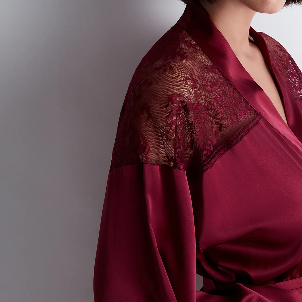 Midnight Whispers Kimono in Crimson