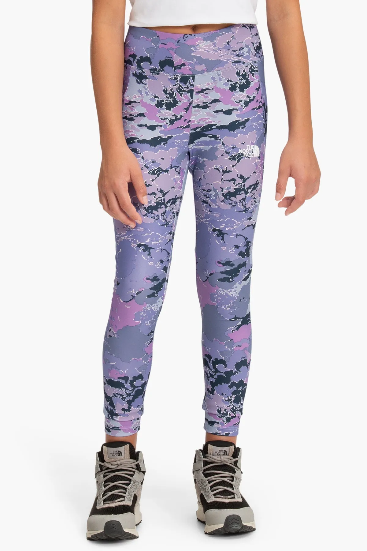 North Face On Mountain Girls Leggings - Sweet Lavender Camo (Size 4/5 left)