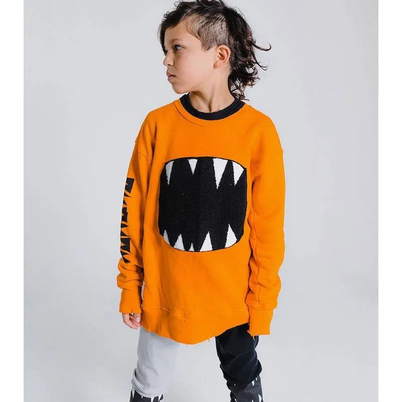 NUNUNU Fuzzy Roar Sweatshirt Orange