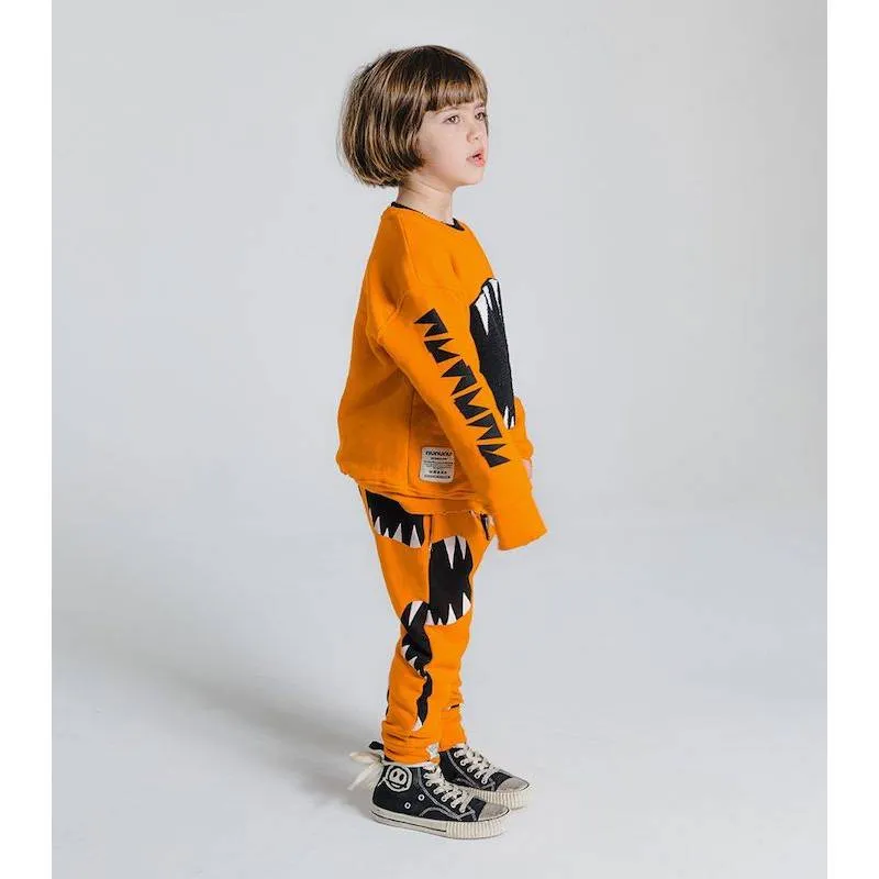 NUNUNU Fuzzy Roar Sweatshirt Orange