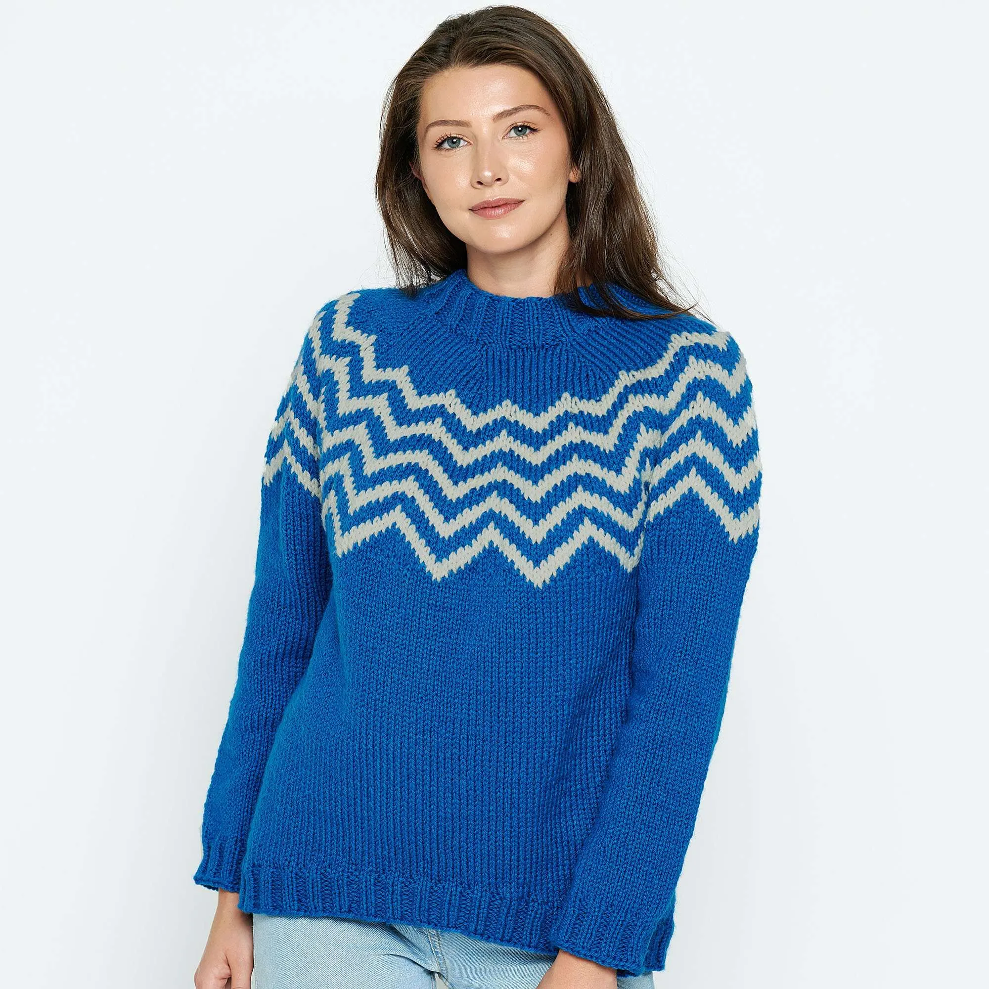 Patons Sharp Chevron Knit Pullover