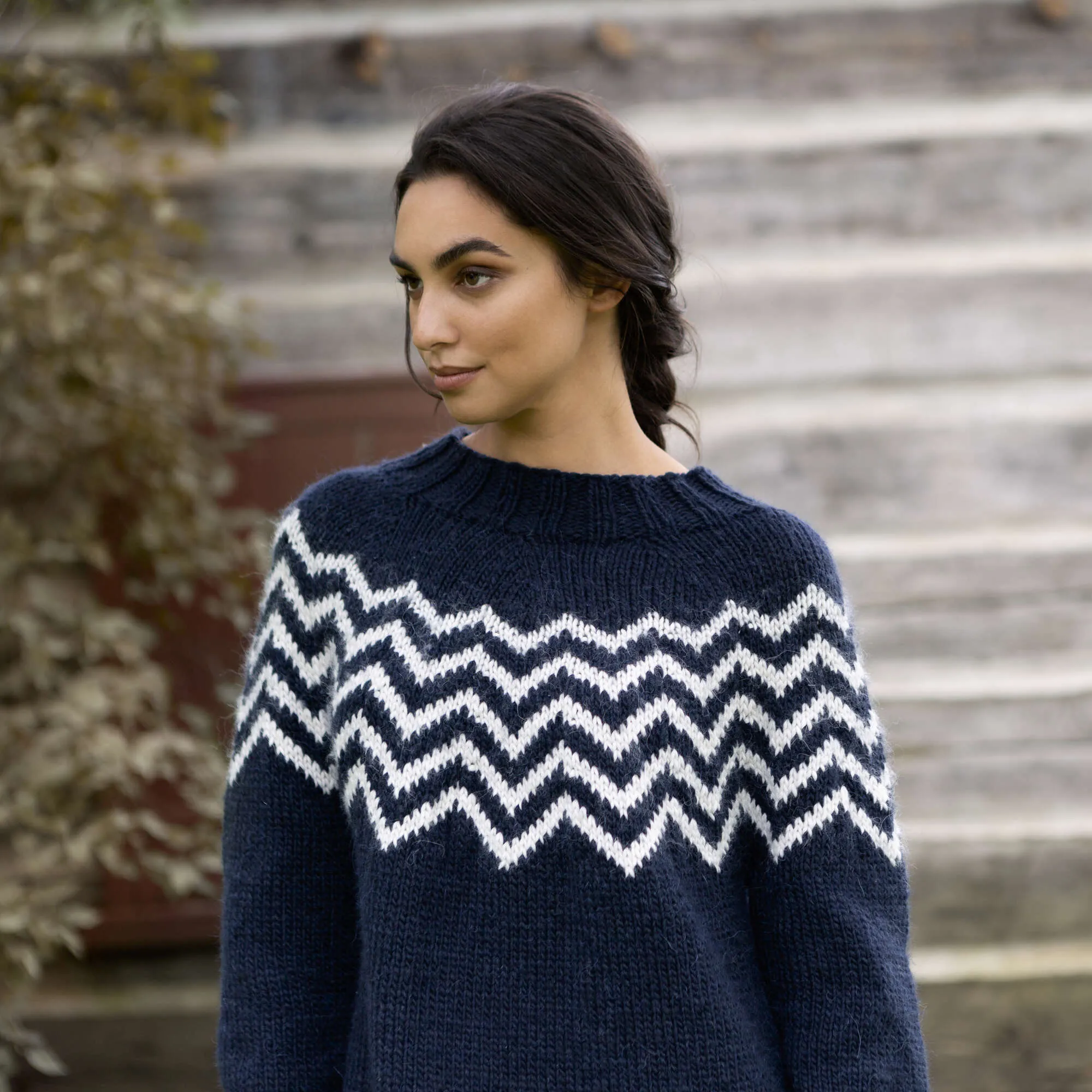 Patons Sharp Chevron Knit Pullover