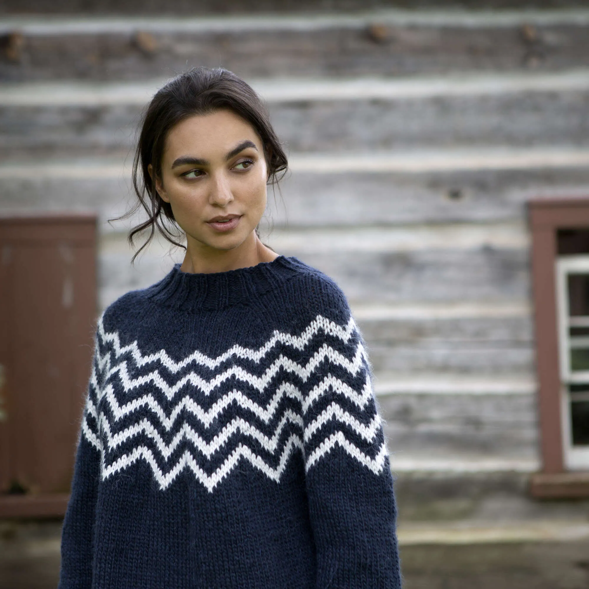 Patons Sharp Chevron Knit Pullover