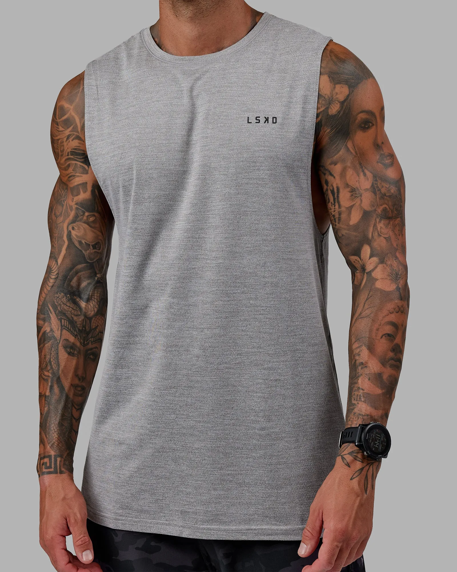 Perform VapourFLX Muscle Tank - Light Grey Marl