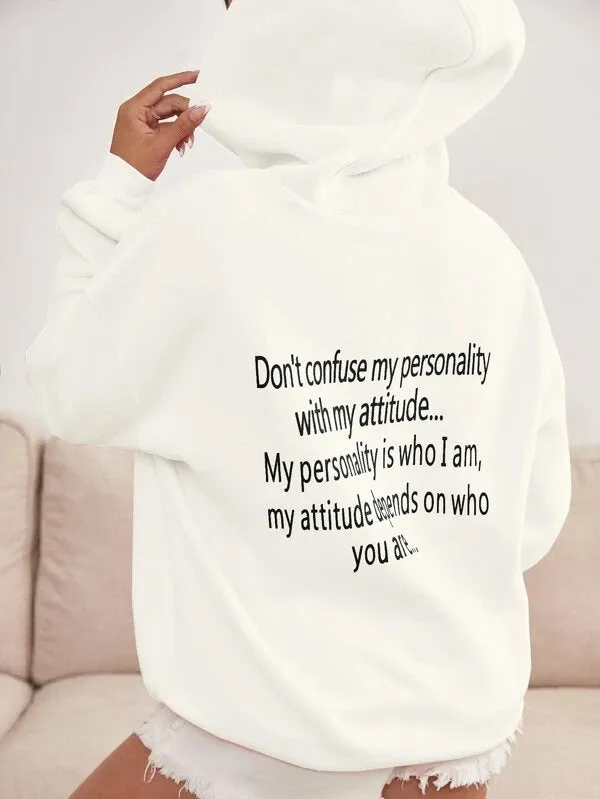 SXV  'WHO U R’ Printed Cool Aesthetic Sweatshirt Hoodie