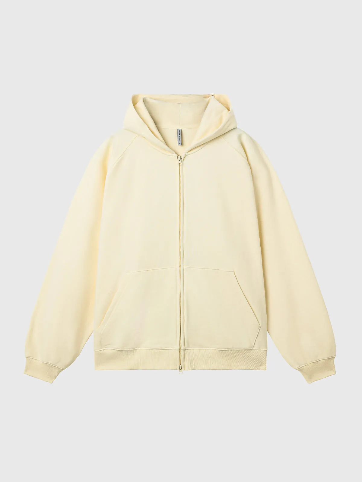 Terry Fleece Cloud Nine Zip Hoodie-Warm White