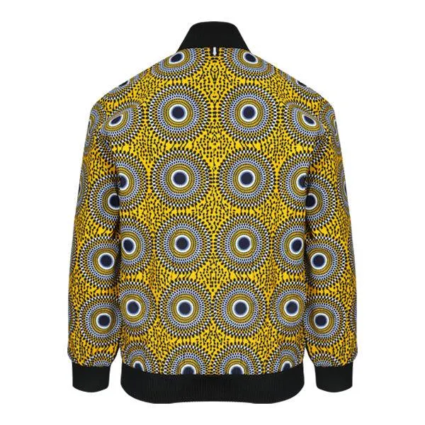 UNISEX YELLOW ANKARA BOMBER JACKET