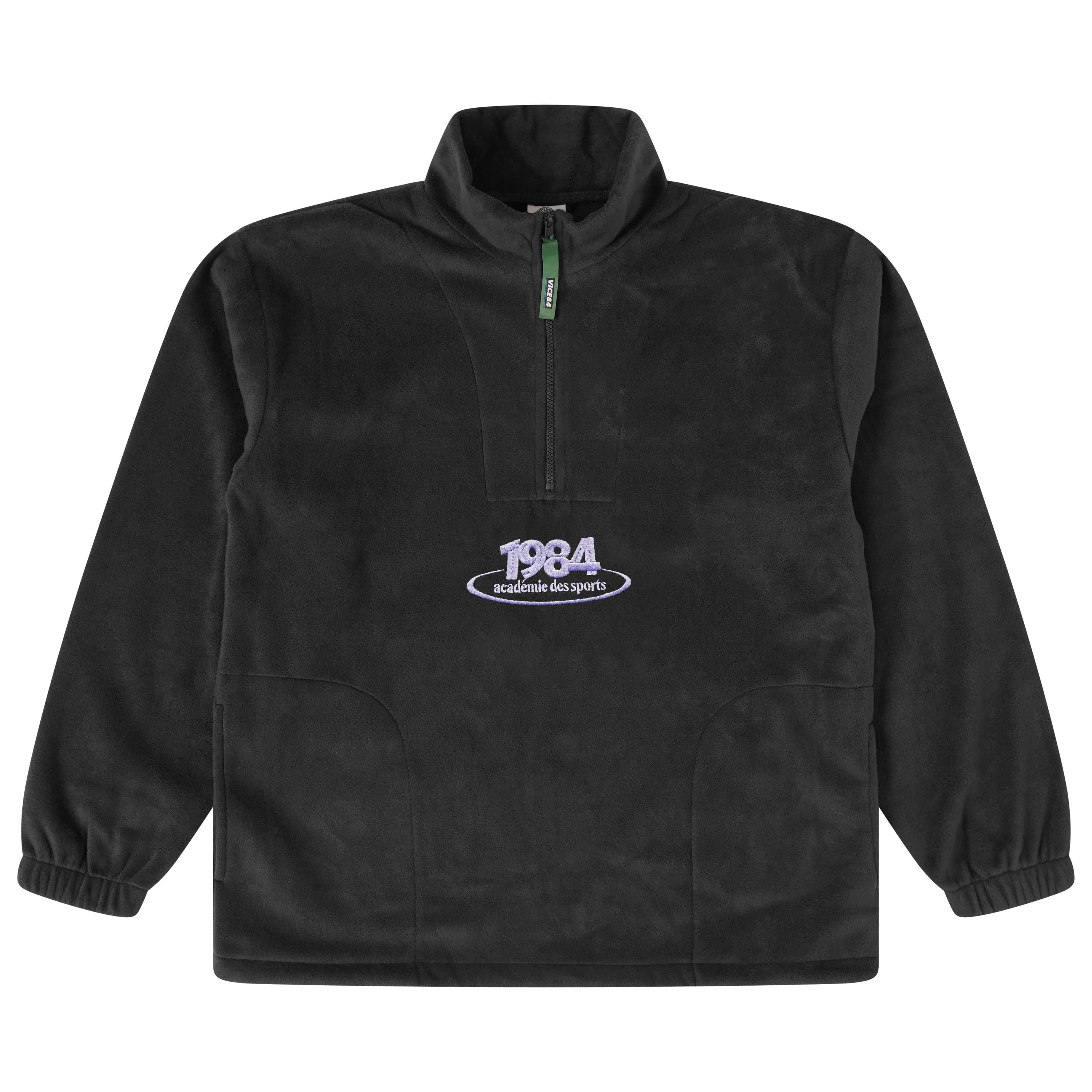 Vice 84 'Disc' Fleece 1/2 Zip Pullover - Black / Navy / Forest Green