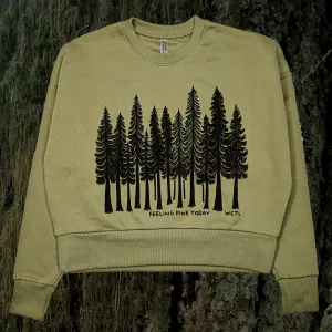 Women's Feeling Pine Today Cropped Fleece Crewneck Sweater